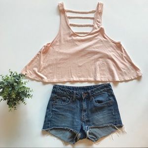 Swing Cropped Tank With Ladder Back